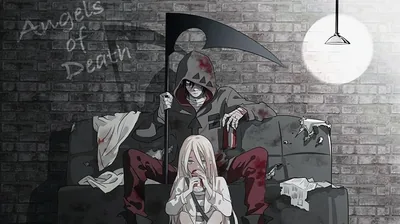Grim Reaper and a Girl Under a Bare Bulb HD Wallpaper