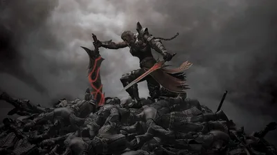 Warrior Standing on a Pile of Bodies HD Wallpaper
