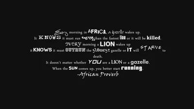 African Proverb Typography on Black HD Wallpaper