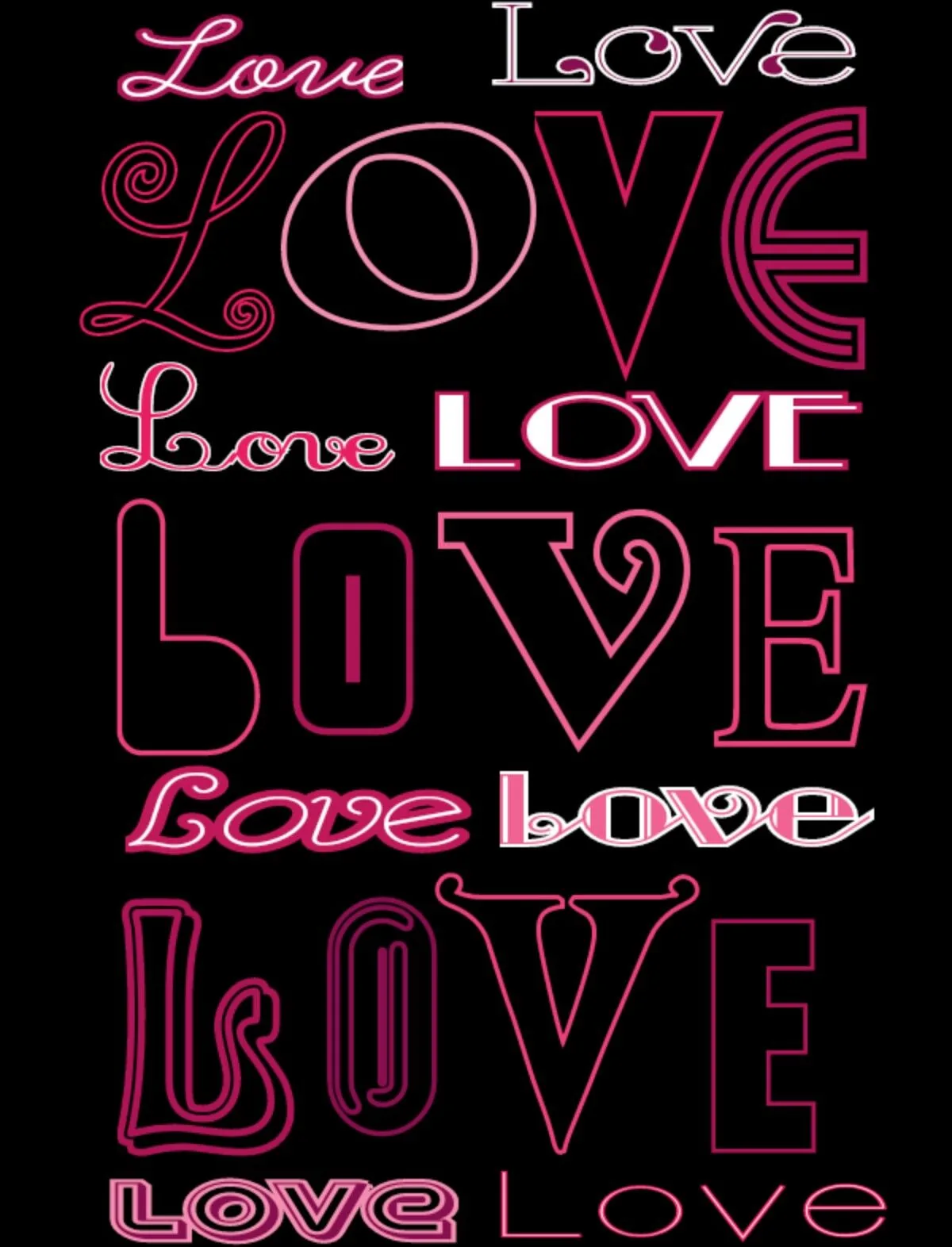 Love Wallpaper in Pink and Black