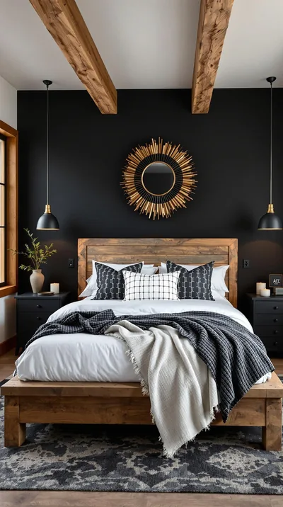 Chic Black Bedrooms with Cozy Accents