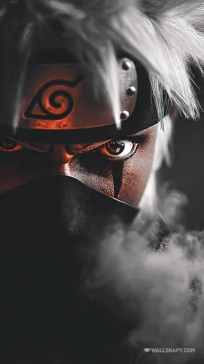Masked Shinobi in Red Smoke HD Phone Wallpaper