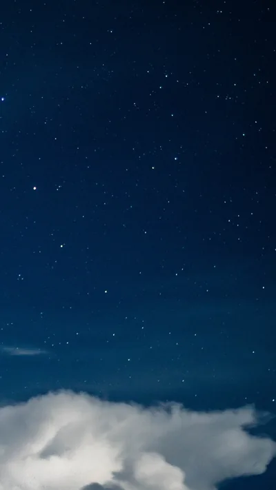 Night Stars over White Clouds HD Phone Wallpaper