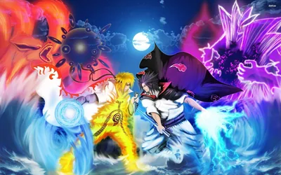 Kurama and Susanoo Final Battle HD Wallpaper