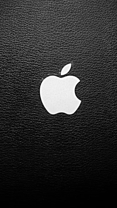 Apple Logo on Black Leather HD Phone Wallpaper