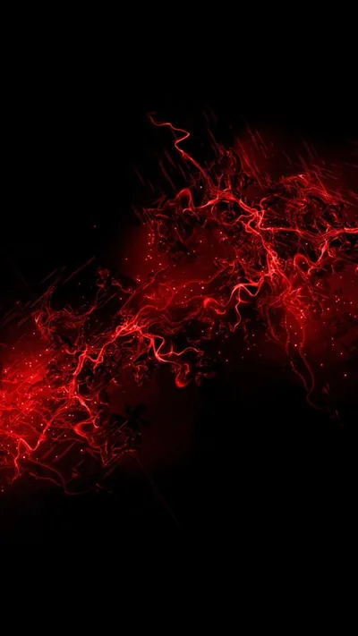 Red Electric Plasma on Black HD Phone Wallpaper