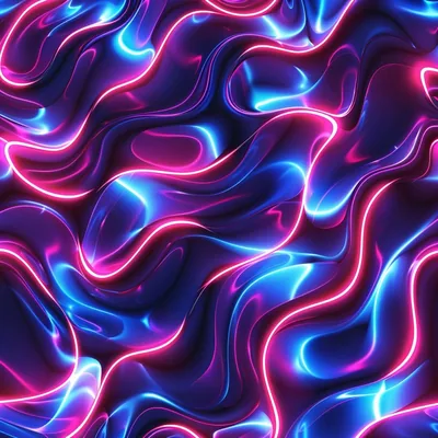 Liquid Neon Swirls in Pink and Blue HD Wallpaper