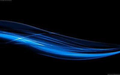 Glowing Blue Light Wave on Black HD Wallpaper