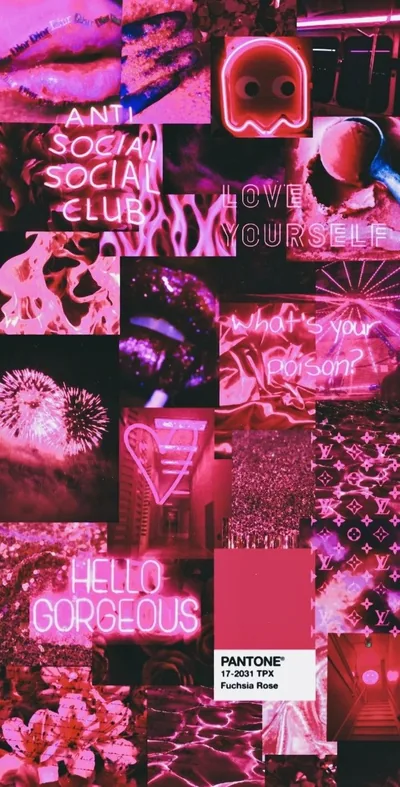 Dark Pink Collage Wallpapers