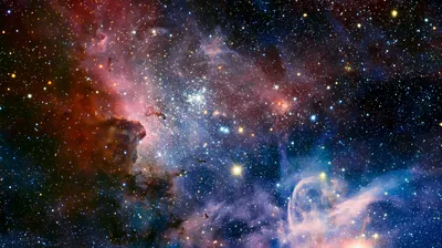 Red and Blue Nebula Dust Clouds HD Wallpaper