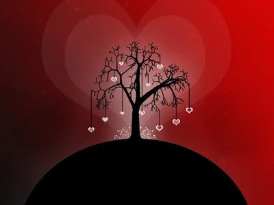 heart, Trees, Love, Red, Black and red, Black Wallpapers HD Desktop and Mobile Backgr