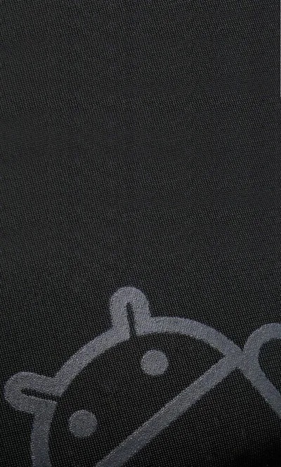 free Plain Black With Android Logo Wallpaper