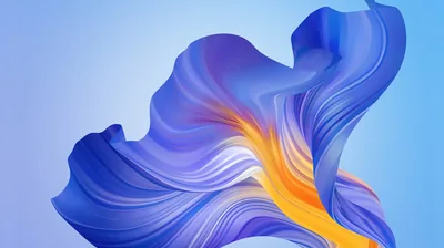 Blue Fabric Swirl with Orange Core HD Wallpaper