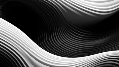 Flowing White Waves on Black HD Wallpaper
