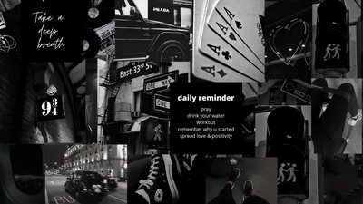 Daily Reminder Collage in Black and White HD Wallpaper