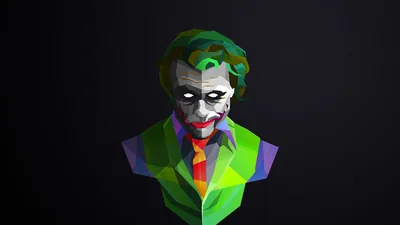 Low Poly Joker Bust HD Wallpaper