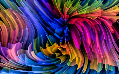 Swirling Multicolor Paint Ribbons HD Wallpaper