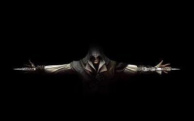 Assassin with Arms Outstretched in Black HD Wallpaper