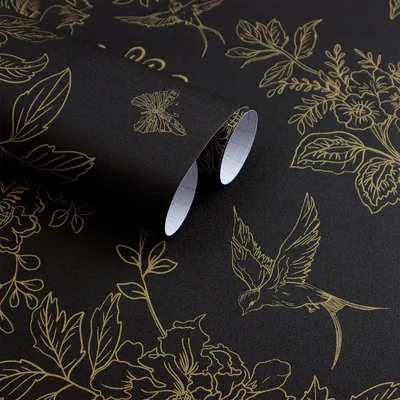 Froluya Black and Gold Wallpaper Peel and Stick Wallpaper