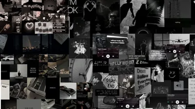 Grey Collage Wall for Desktop Screens HD Wallpaper