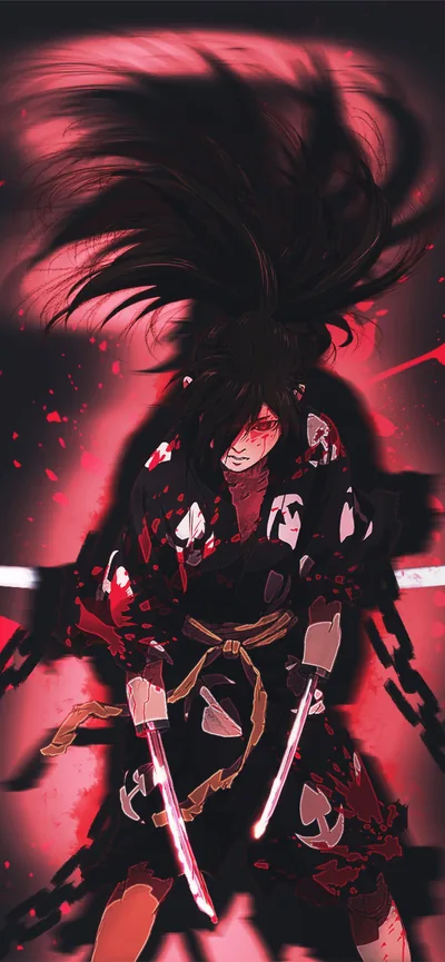 Dororo Hyakkimaru in Red and Black HD Phone Wallpaper
