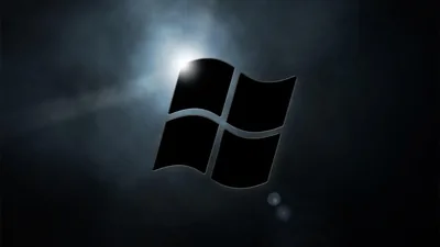 Black Windows Logo with Backlight HD Wallpaper
