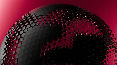 Halftone Sphere in Crimson HD Wallpaper