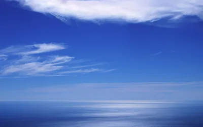 Calm Blue Sea Meeting the Sky HD Wallpaper
