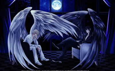 Anime Boy Dark And Light Angels