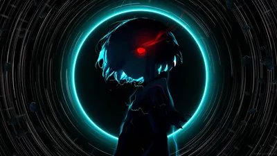 Anime Boy with a Glowing Teal Ring HD Wallpaper