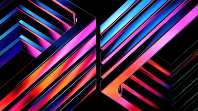 Neon Chevron Stripes in 3D HD Wallpaper