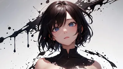 Anime Black Drawing HD Wallpaper