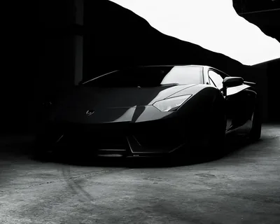 Black Lamborghini in a Dark Garage HD Wallpaper