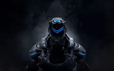 Armoured Soldier with Blue Visor HD Wallpaper