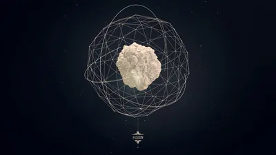 Asteroid Inside Thin Orbit Lines HD Wallpaper