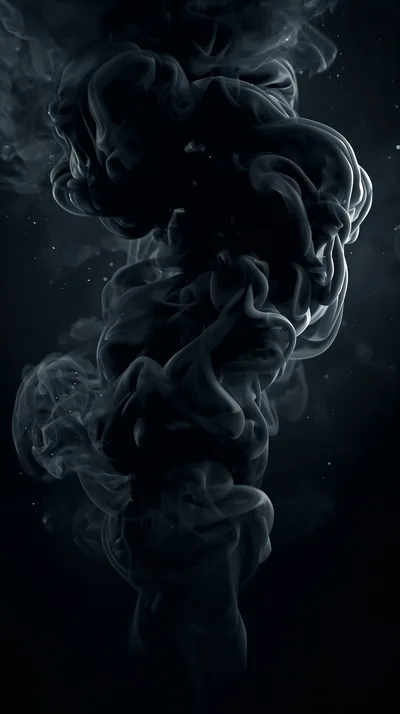 Black Smoke Plume Close-Up HD Phone Wallpaper