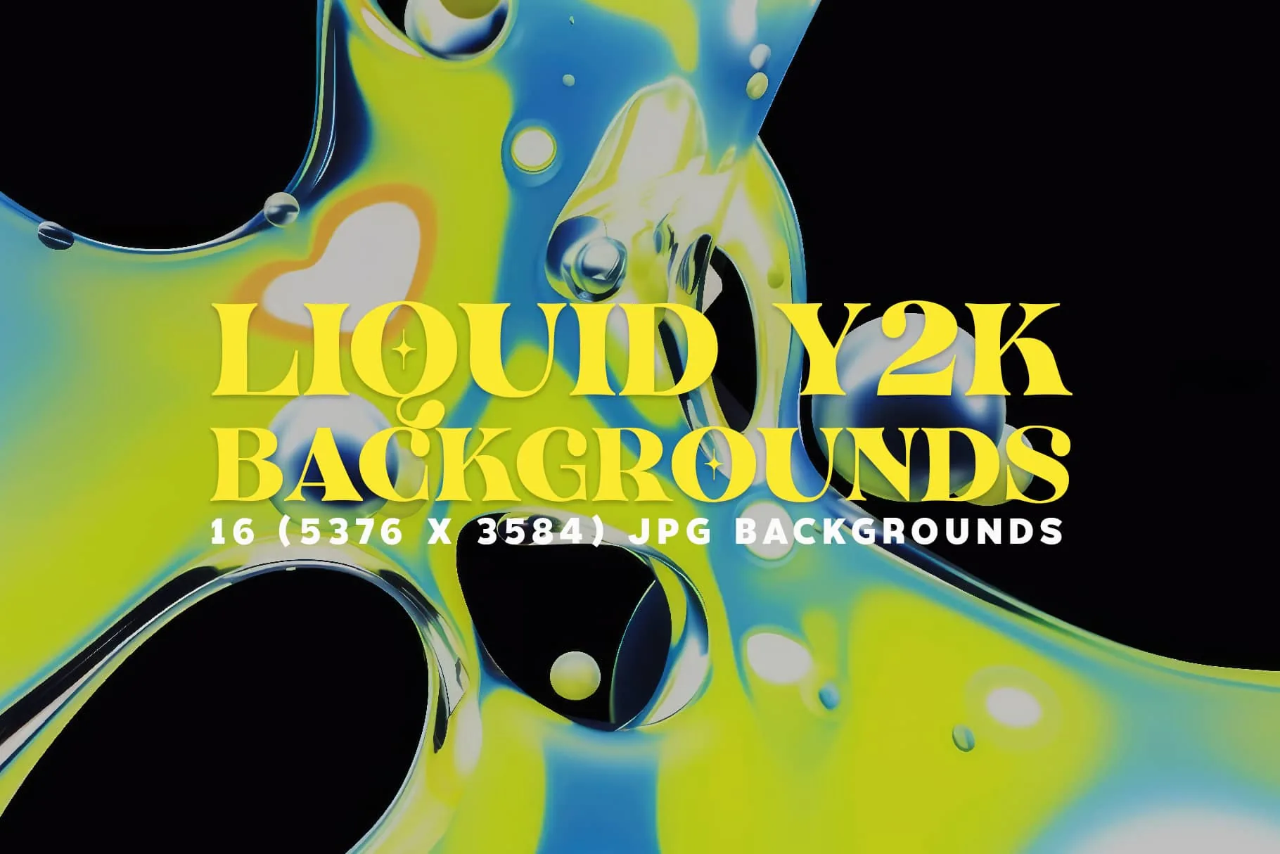 Aesthetic Liquid Green and Black Y2K Backgrounds