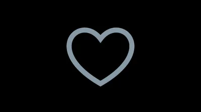 Minimal Heart Outline on Pure Black HD Wallpaper