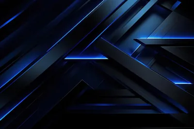 Dark Metal Beams with Blue Glow HD Wallpaper