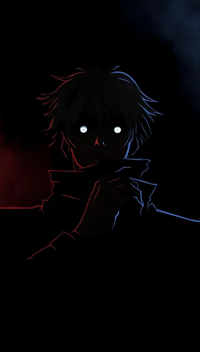 Glowing Eyes Silhouette on Black HD Phone Wallpaper