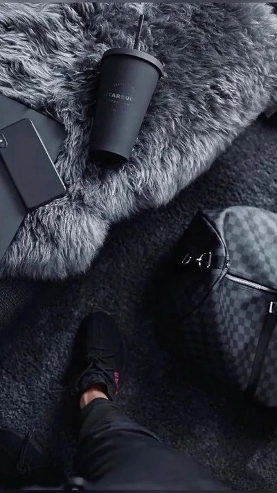 All black accessories selection for christmas in matte black