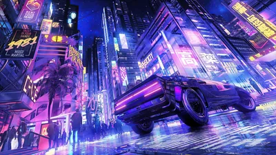 Retro Car Jumping With Light Trails HD Wallpaper