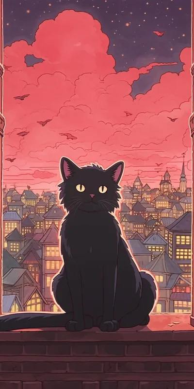 Anime Scene Blackcat Sticker