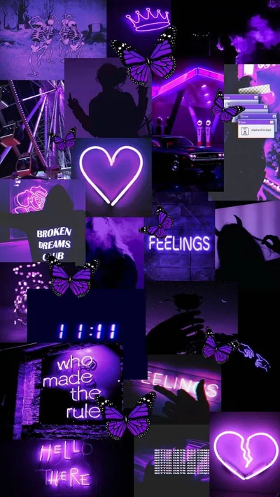 Neon Purple And Black Aesthetic Wallpaper