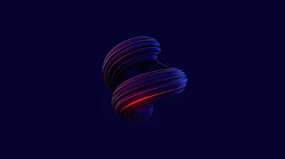 Twisted 3D Ribbon on Dark Navy HD Wallpaper