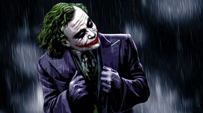 Downpour Around the Grinning Joker HD Wallpaper