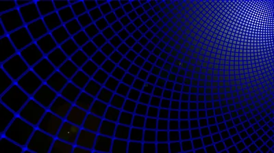 Curved Blue Dot Grid on Black HD Wallpaper