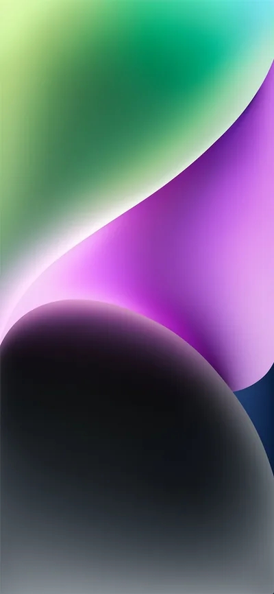 iPhone 14 Stock Gradient in Green and Purple HD Wallpaper