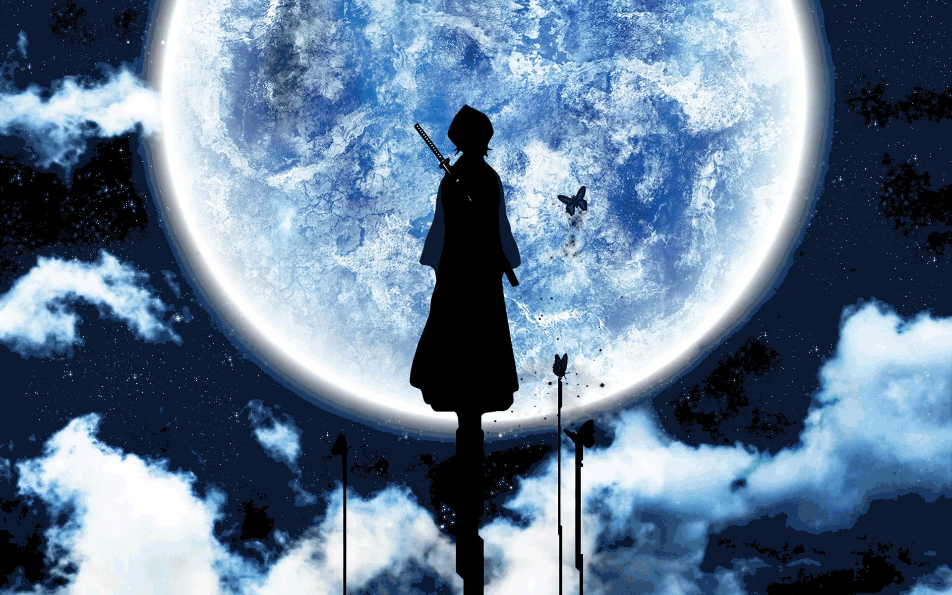 Rukia Kuchiki Stands Tall Beneath Bleach s Moonlit Sky