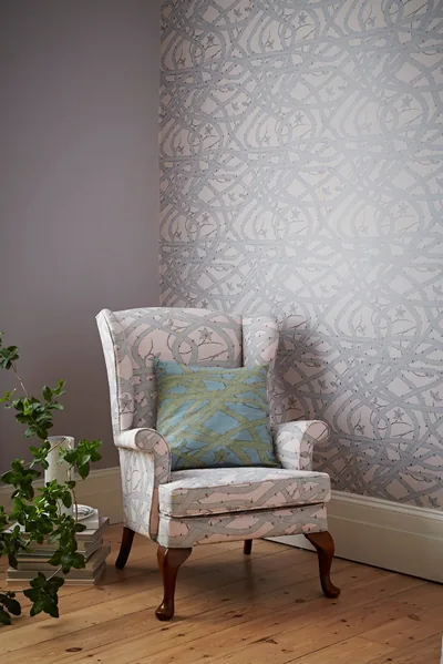 Grey Wallpaper Living Room